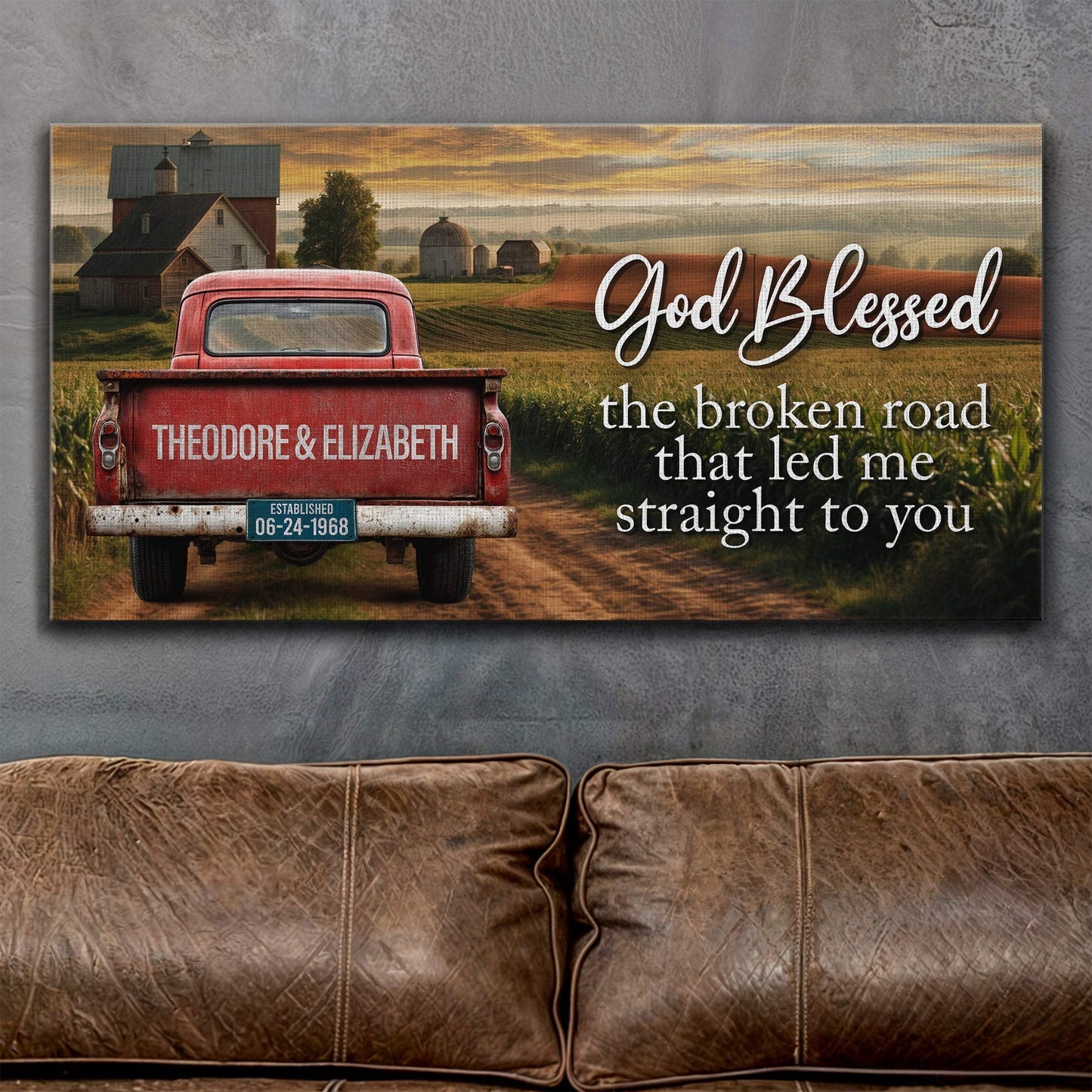 Custom Vintage Truck Couple Sign - Tailored Canvases - Flyclothing LLC