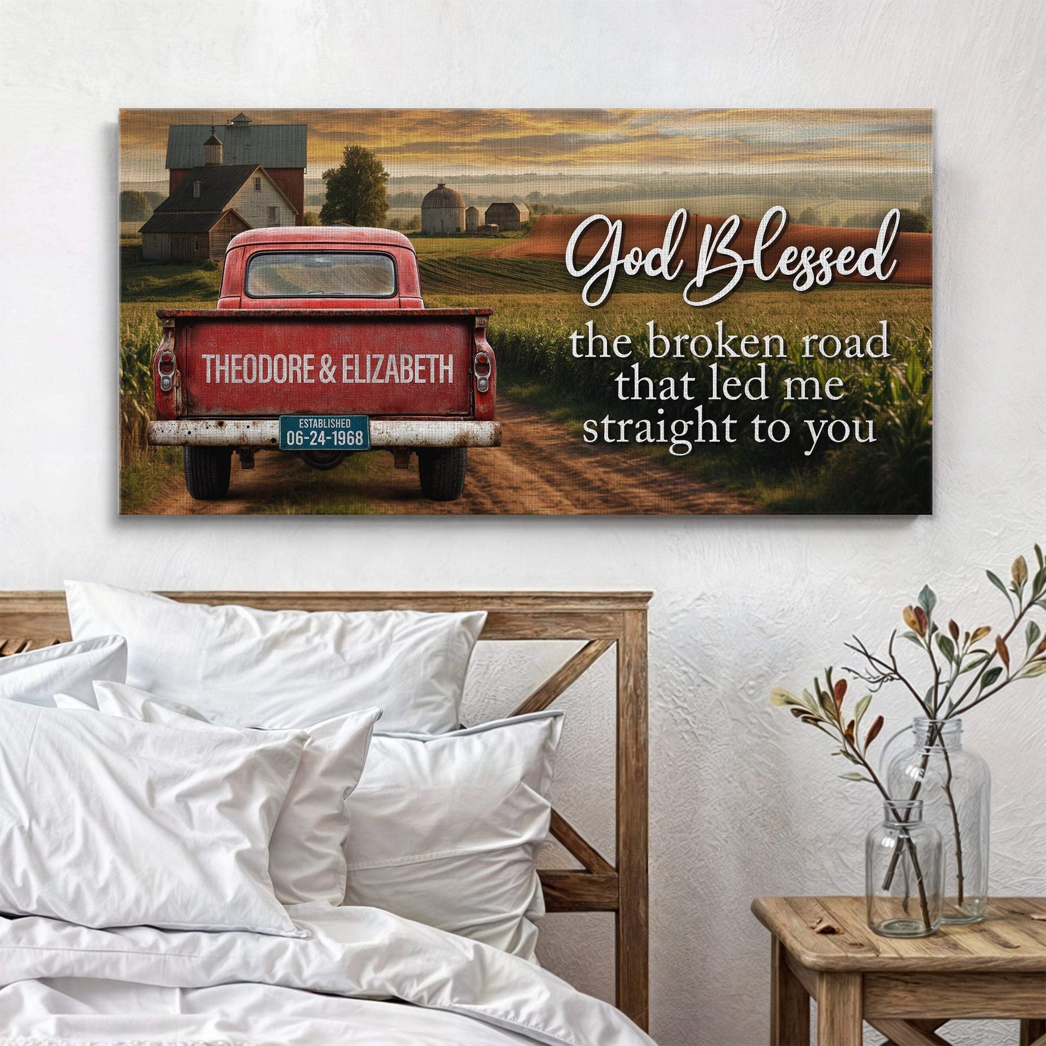 Custom Vintage Truck Couple Sign - Tailored Canvases - Flyclothing LLC