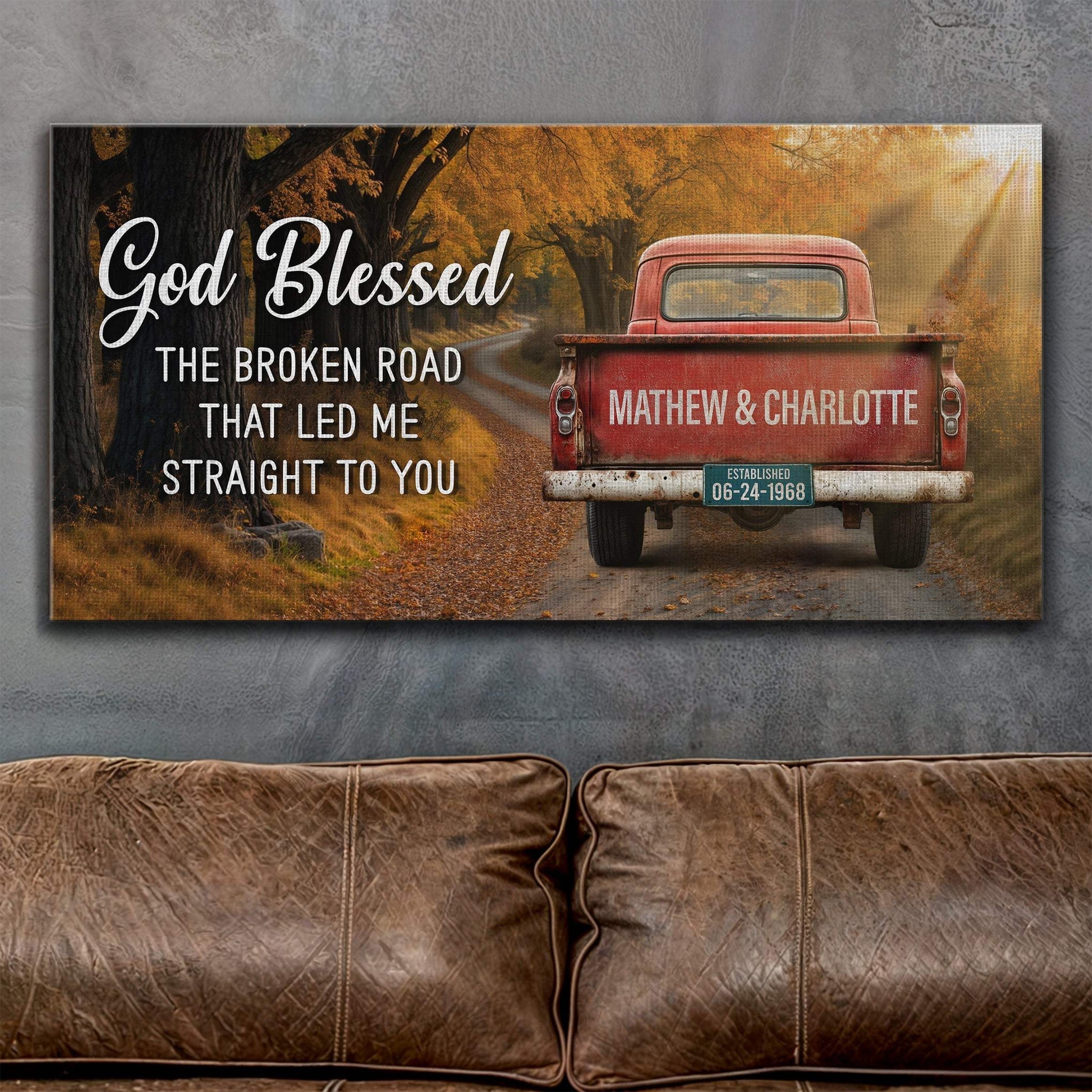 Custom Vintage Truck Couple Sign II - Tailored Canvases - Flyclothing LLC