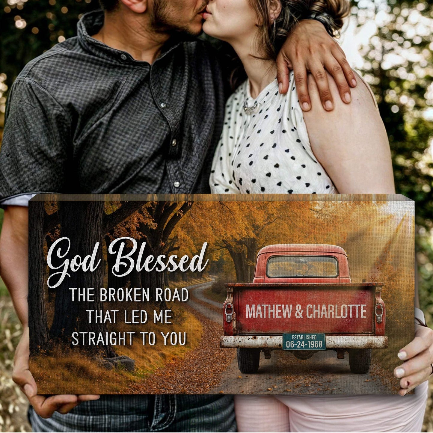 Custom Vintage Truck Couple Sign II - Tailored Canvases - Flyclothing LLC