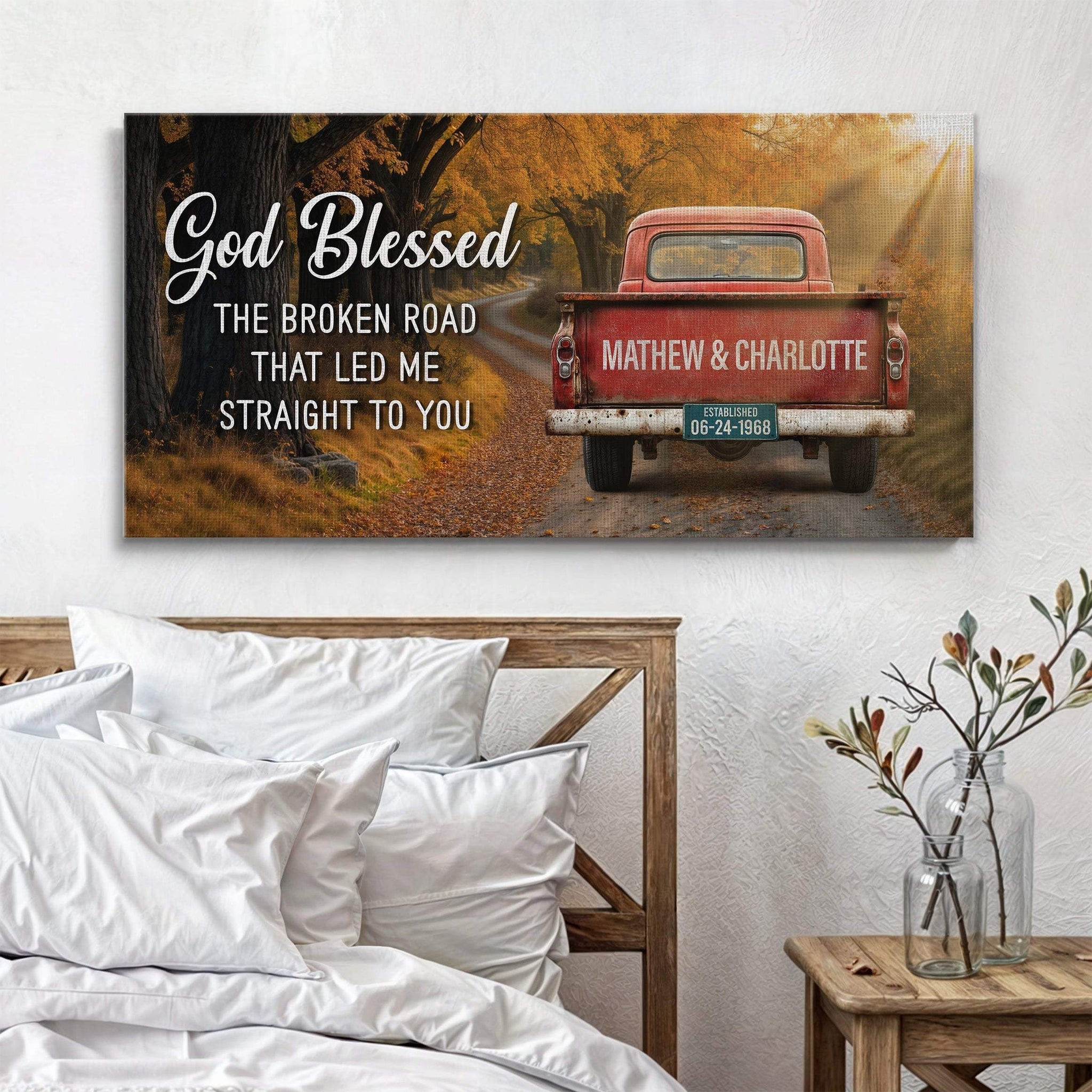 Custom Vintage Truck Couple Sign II - Tailored Canvases - Flyclothing LLC