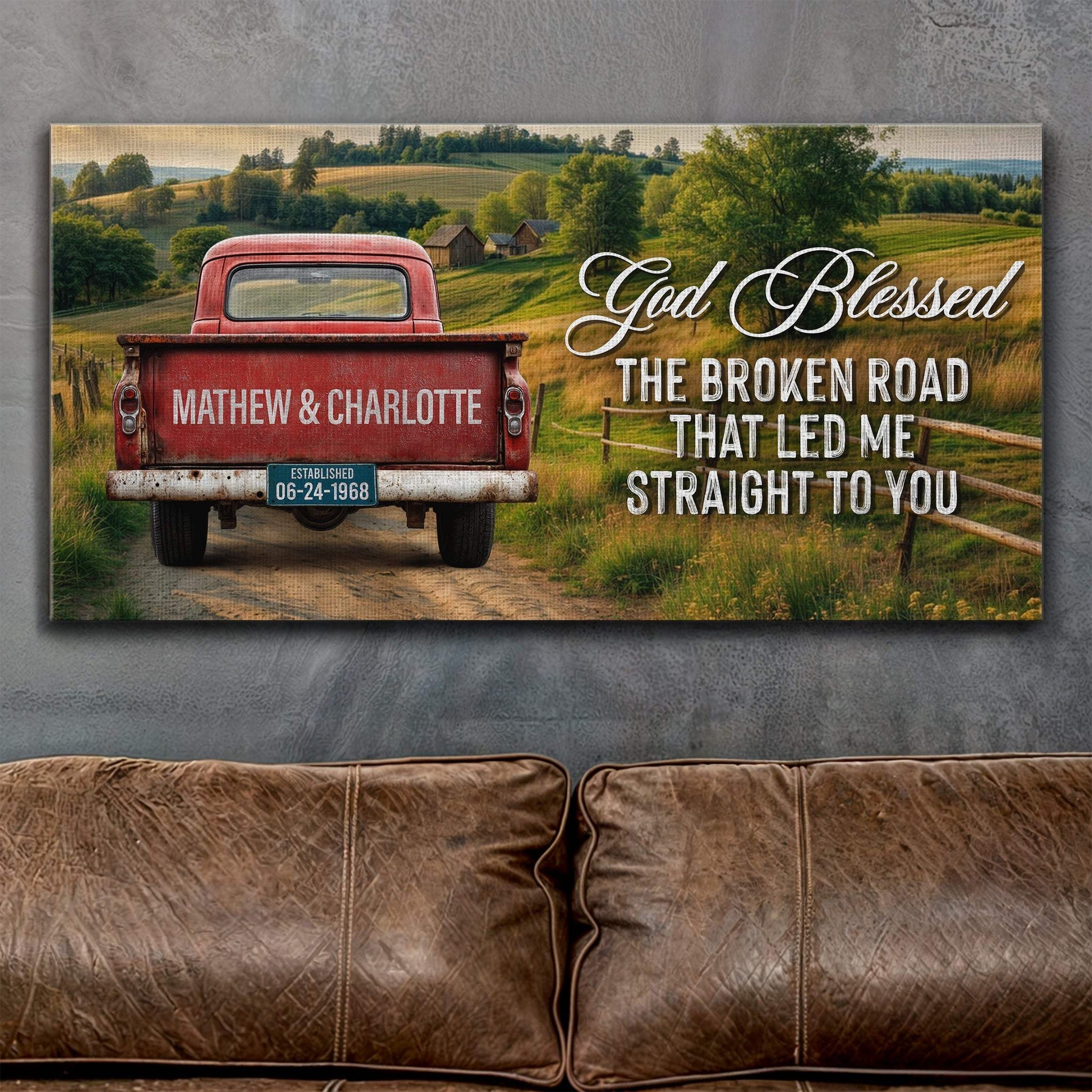 Custom Vintage Truck Couple Sign III - Tailored Canvases - Flyclothing LLC