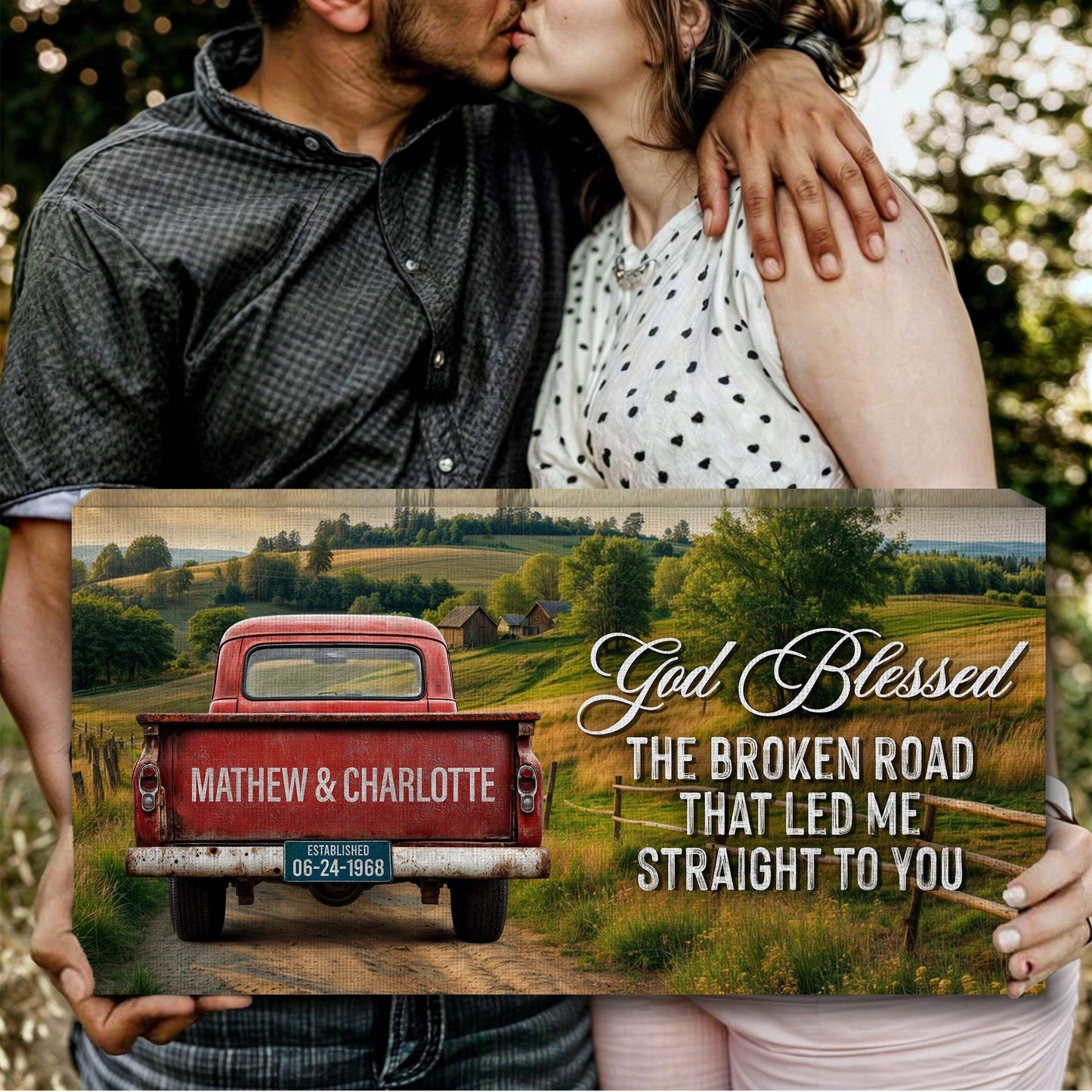 Custom Vintage Truck Couple Sign III - Tailored Canvases - Flyclothing LLC