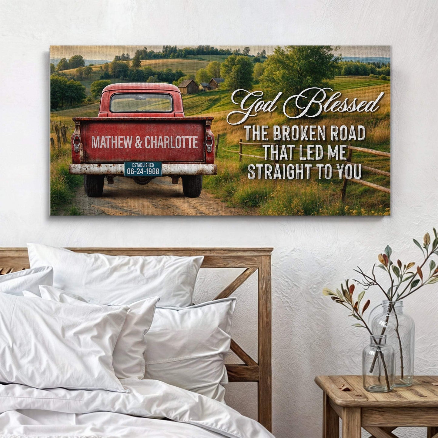 Custom Vintage Truck Couple Sign III - Tailored Canvases - Flyclothing LLC