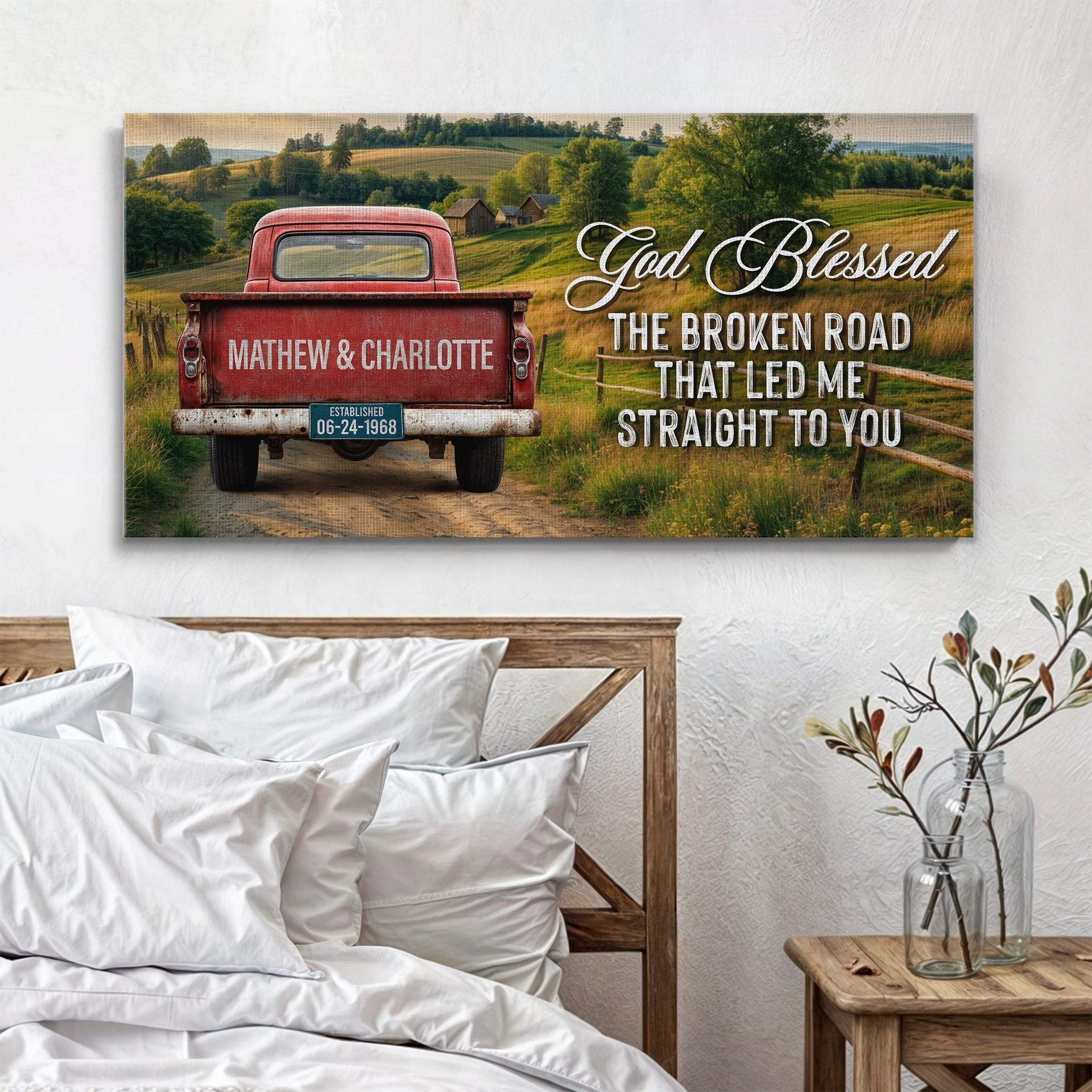 Custom Vintage Truck Couple Sign III - Tailored Canvases - Flyclothing LLC