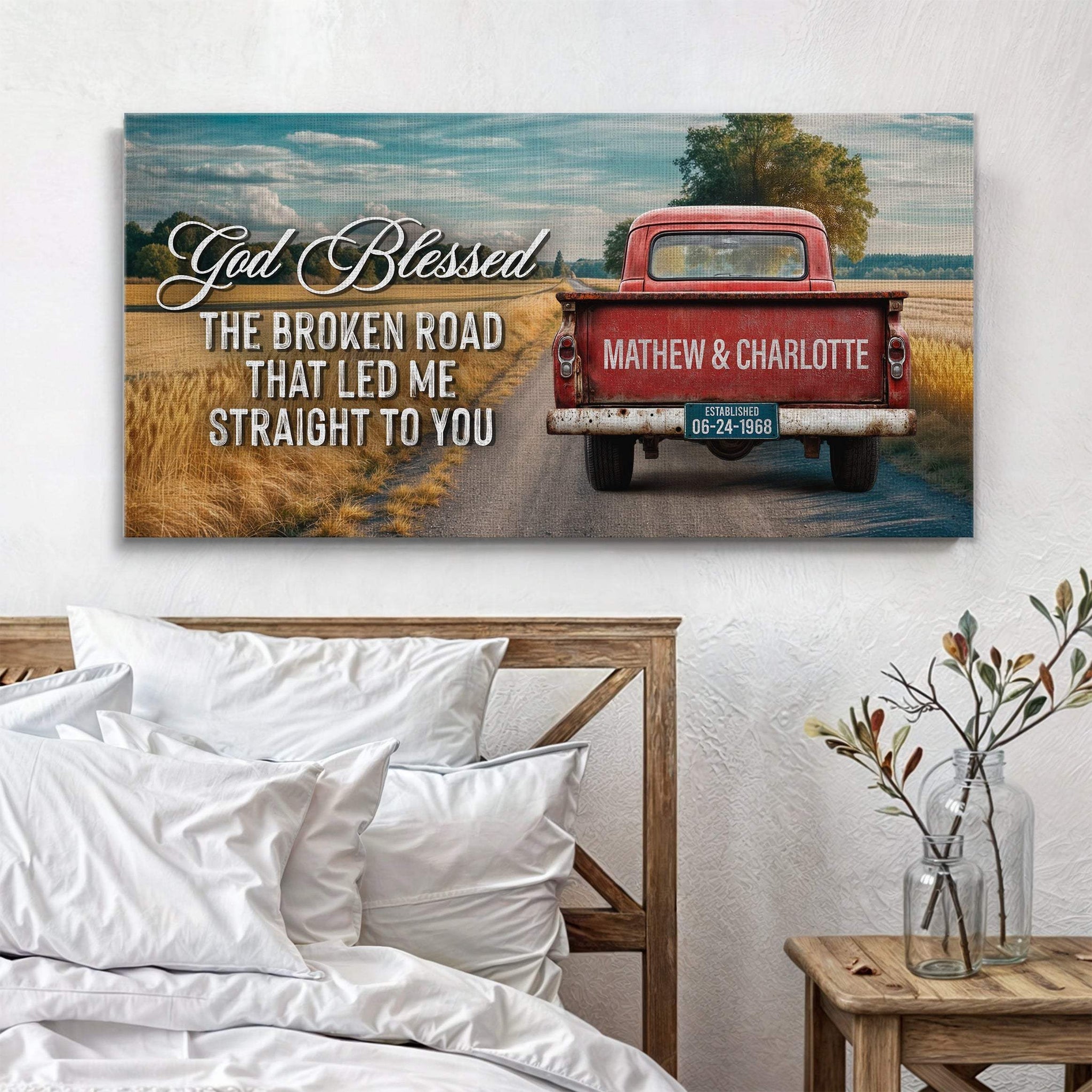 Custom Vintage Truck Couple Sign IV - Tailored Canvases - Flyclothing LLC