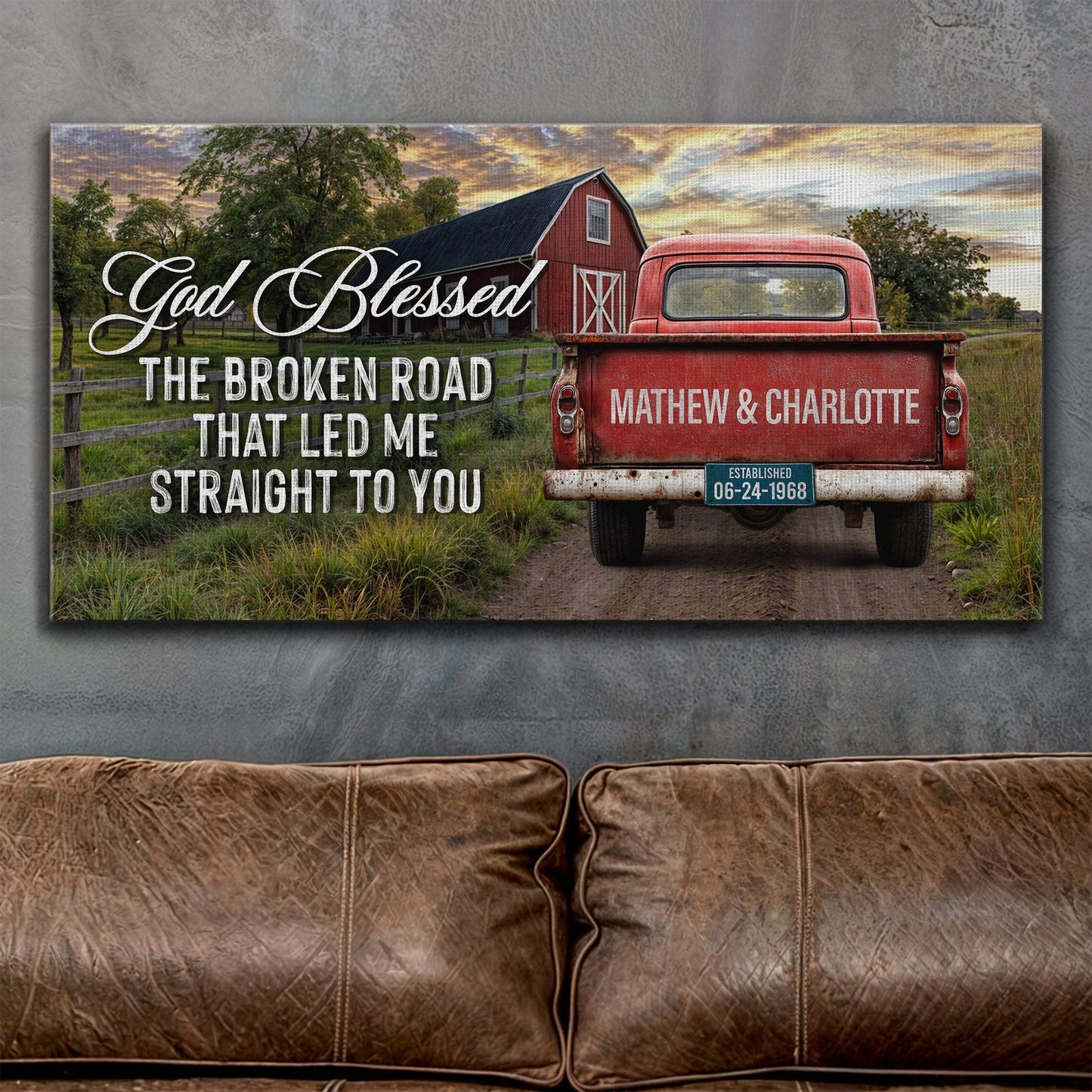 Custom Vintage Truck Couple Sign V - Tailored Canvases - Flyclothing LLC