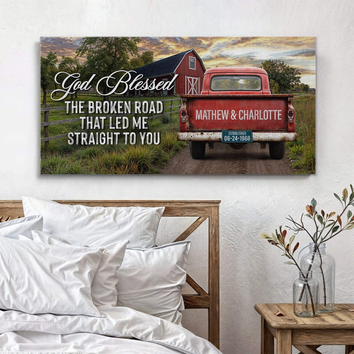 Custom Vintage Truck Couple Sign V - Tailored Canvases - Flyclothing LLC