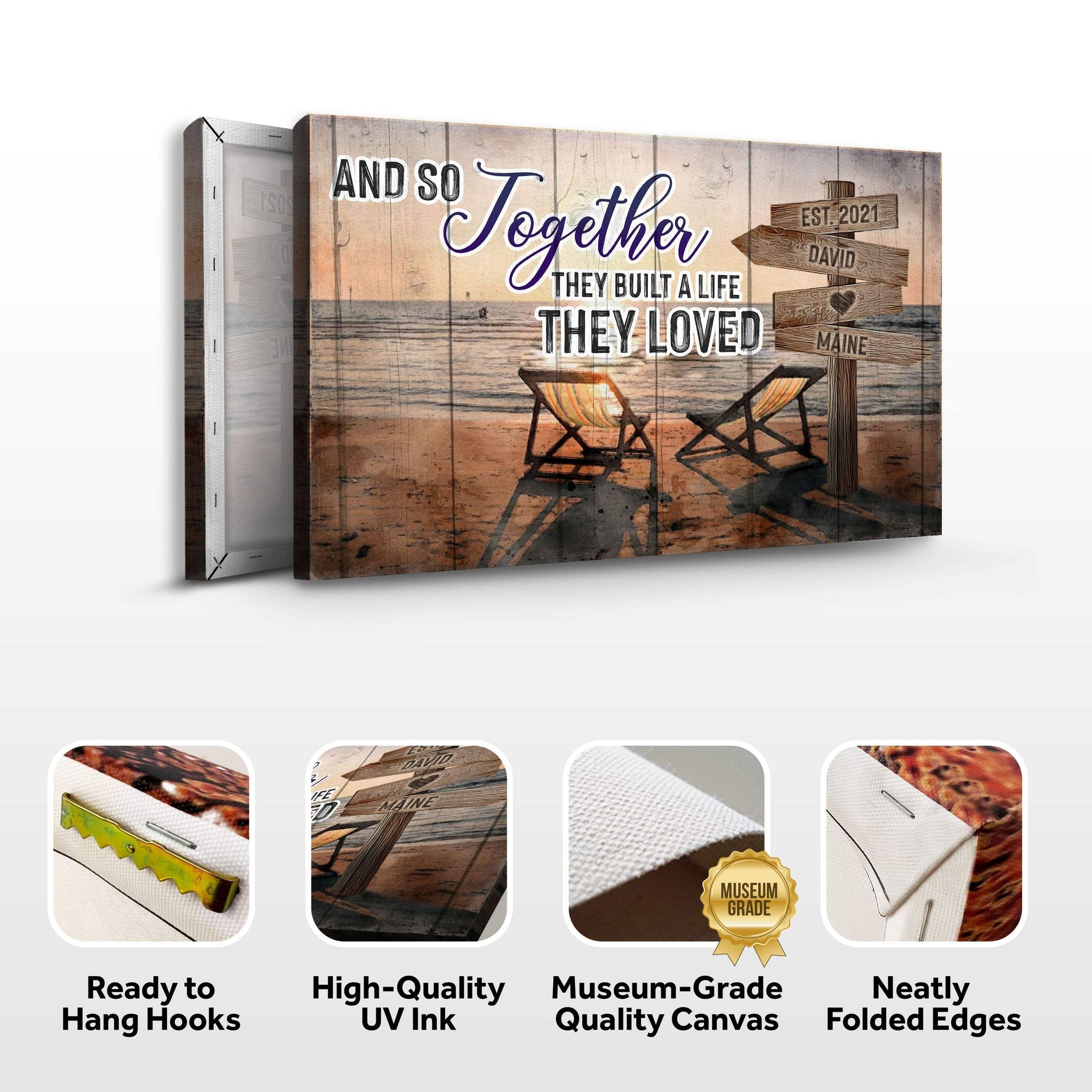 And So Together We Built A Life We Loved Couple Sign - Tailored Canvases - Flyclothing LLC