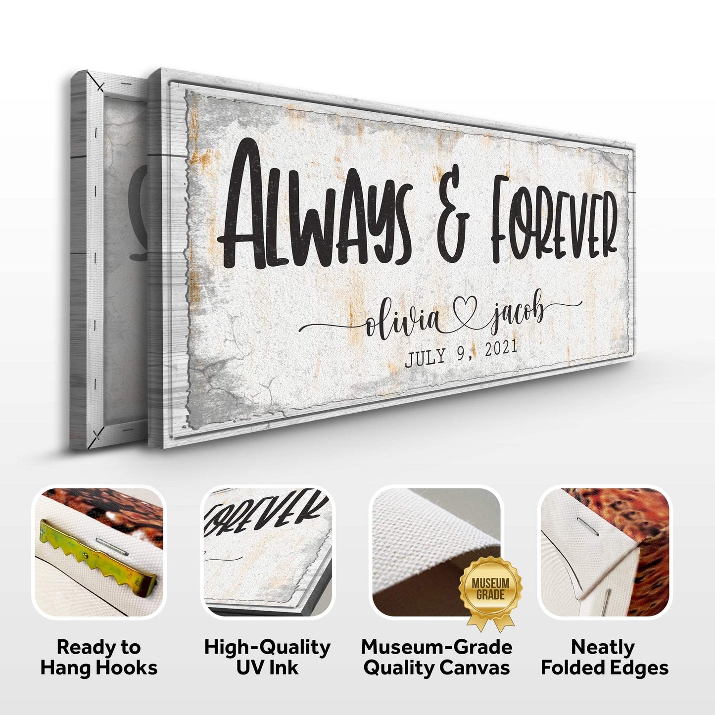 Always And Forever Couple Sign - Tailored Canvases - Flyclothing LLC