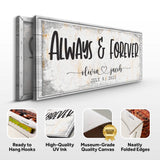 Always And Forever Couple Sign - Tailored Canvases - Flyclothing LLC