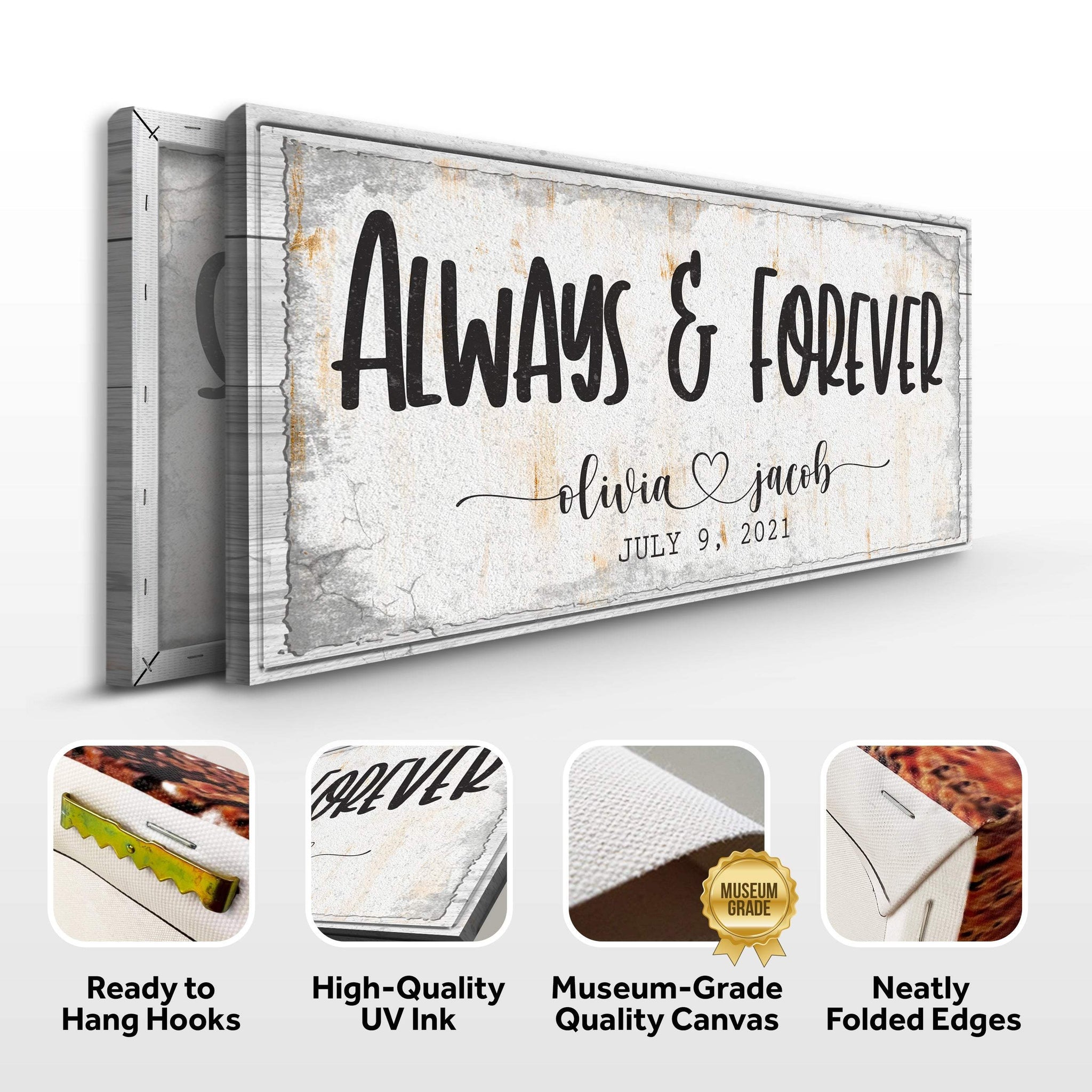 Always And Forever Couple Sign - Tailored Canvases - Flyclothing LLC