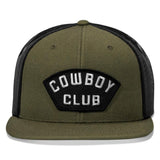 Cowboy Club Patch Flatbill Snapback Hat - DIRTY COWBOY USA - Flyclothing LLC