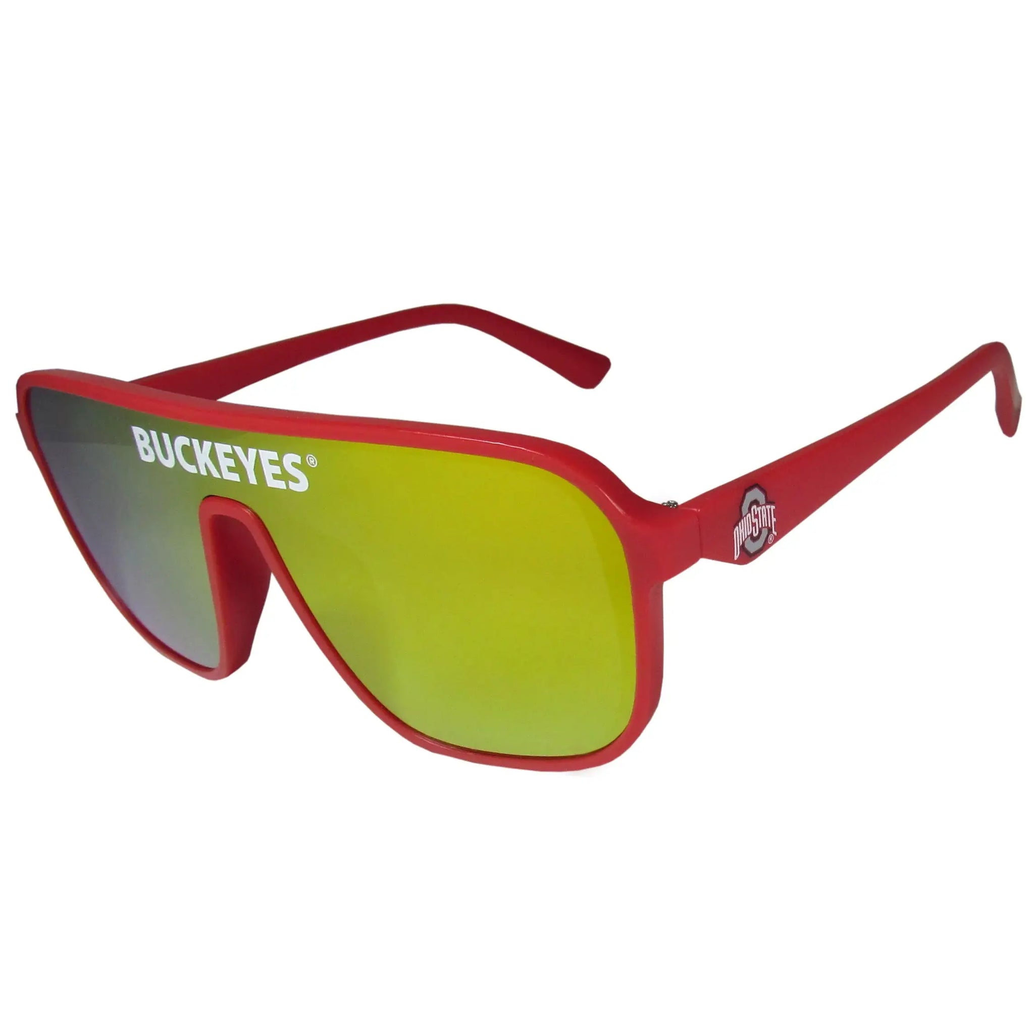 Ohio St. Buckeyes Aviator Shield Sunglasses - Ohio St. Buckeyes - Flyclothing LLC