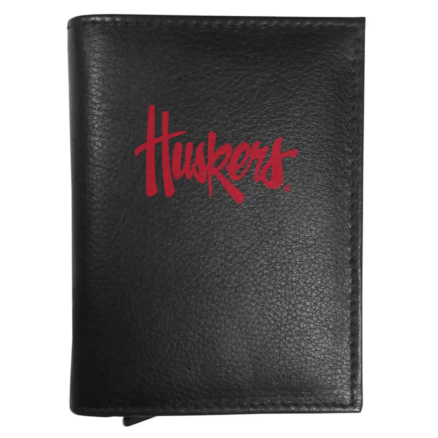 Nebraska Cornhuskers Leather RFID Pop-Up Wallet - Nebraska Cornhuskers - Flyclothing LLC