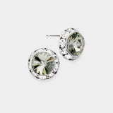 Rivoli Cut Genuine Crystal Round Stud Earrings - Madeline Love - Flyclothing LLC