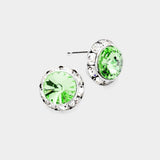 Rivoli Cut Genuine Crystal Round Stud Earrings - Madeline Love - Flyclothing LLC