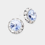 Rivoli Cut Genuine Crystal Round Stud Earrings - Madeline Love - Flyclothing LLC