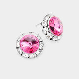 Rivoli Cut Genuine Crystal Round Stud Earrings - Madeline Love - Flyclothing LLC