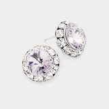 Rivoli Cut Genuine Crystal Round Stud Earrings - Madeline Love - Flyclothing LLC