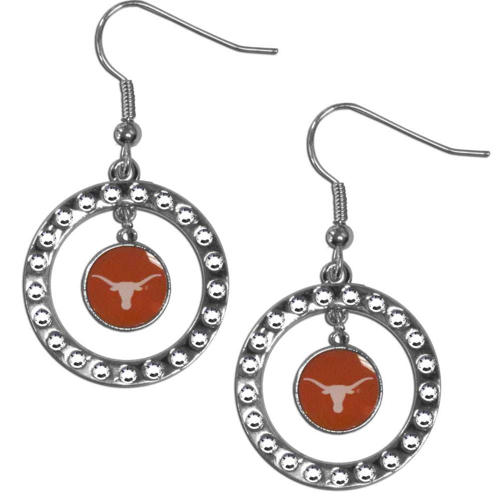 Texas Longhorns Rhinestone Hoop Earrings - Texas Longhorns - Flyclothing LLC