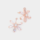 Crystal cubic zirconia CZ flower stud earrings - Madeline Love - Flyclothing LLC