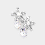 Crystal Cubic Zirconia Drop Starfish Earrings - Madeline Love - Flyclothing LLC