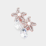 Crystal Cubic Zirconia Drop Starfish Earrings - Madeline Love - Flyclothing LLC