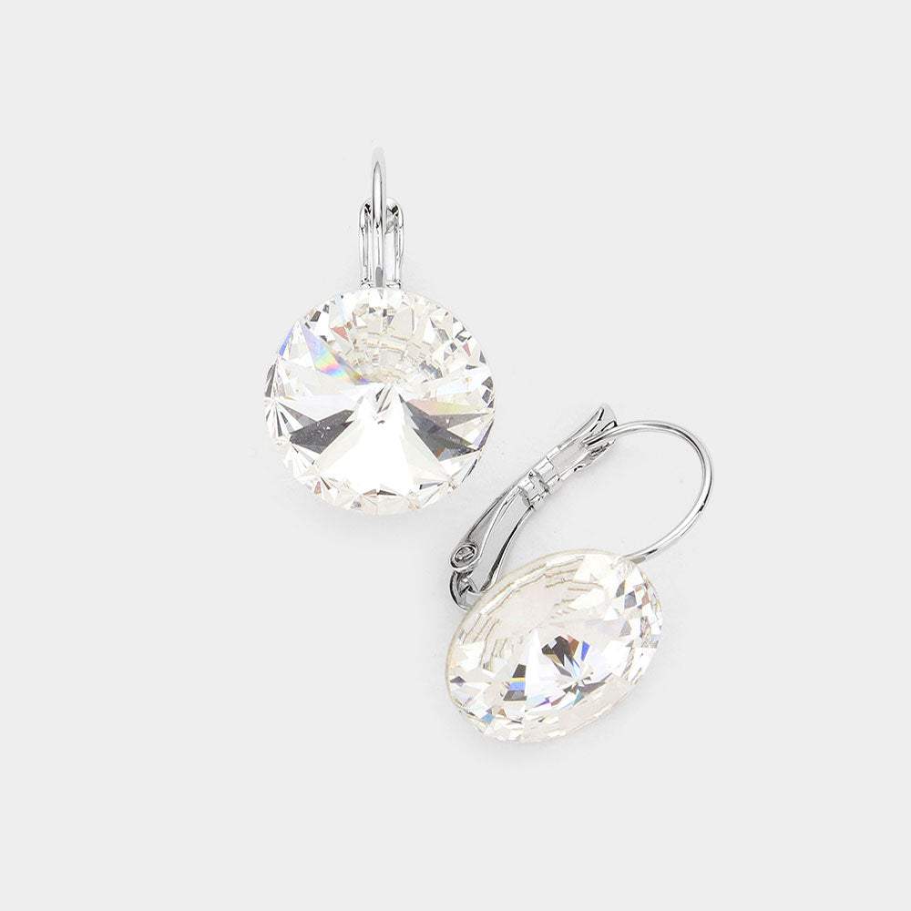 Genuine Crystal Lever Back Earrings - Madeline Love - Flyclothing LLC