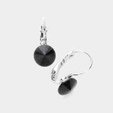 Genuine Round Crystal Lever Back Earrings - Madeline Love - Flyclothing LLC