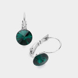 Genuine Round Crystal Lever Back Earrings - Madeline Love - Flyclothing LLC