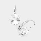 Genuine Round Crystal Lever Back Earrings - Madeline Love - Flyclothing LLC
