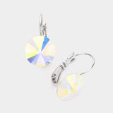 Genuine Round Crystal Lever Back Earrings - Madeline Love - Flyclothing LLC