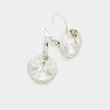 Genuine Round Crystal Lever Back Earrings - Madeline Love - Flyclothing LLC