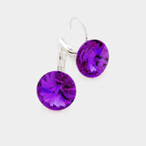 Genuine Round Crystal Lever Back Earrings - Madeline Love - Flyclothing LLC
