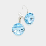 Genuine Round Crystal Lever Back Earrings - Madeline Love - Flyclothing LLC