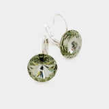 Genuine Round Crystal Lever Back Earrings - Madeline Love - Flyclothing LLC