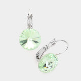Genuine Round Crystal Lever Back Earrings - Madeline Love - Flyclothing LLC