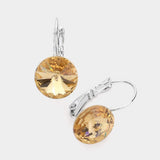 Genuine Round Crystal Lever Back Earrings - Madeline Love - Flyclothing LLC