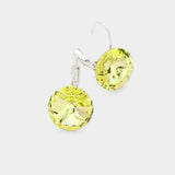 Genuine Round Crystal Lever Back Earrings - Madeline Love - Flyclothing LLC