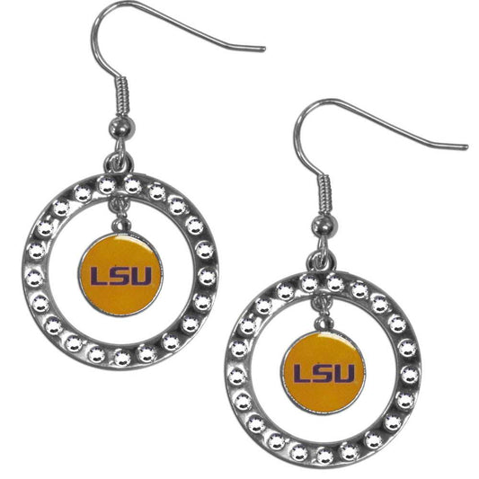 LSU Tigers Rhinestone Hoop Earrings - LSU Tigers - Flyclothing LLC