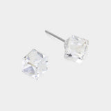 Genuine Crystal Cube Stud Earrings - Madeline Love - Flyclothing LLC