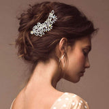 Round Stone Cluster Embellished Rhinestone Paved Hair Comb - Madeline Love - Flyclothing LLC