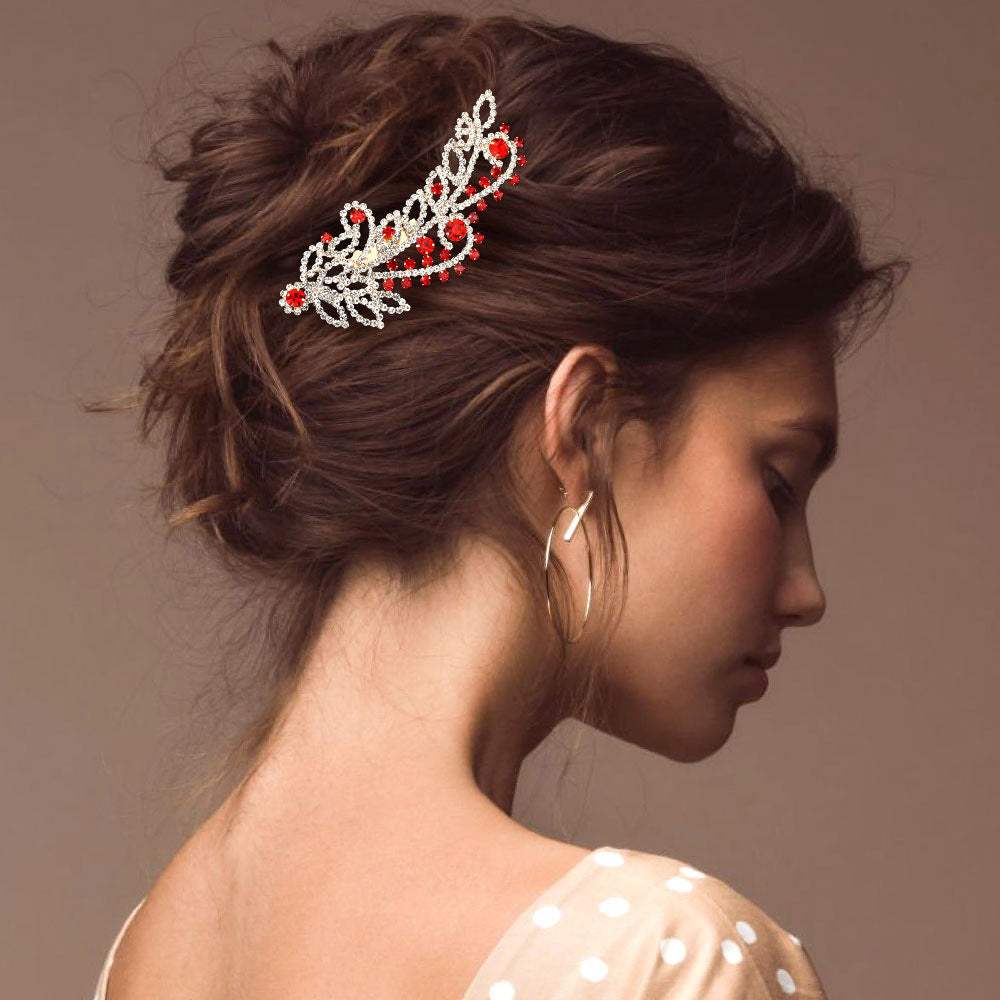 Round Stone Cluster Embellished Rhinestone Paved Hair Comb - Madeline Love - Flyclothing LLC