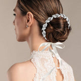 Rhinestone Paved Leaf Vine Wrap Headpiece - Madeline Love - Flyclothing LLC