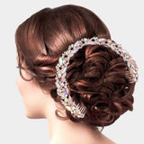 Marquise Stone Leaf Cluster Bun Hair Comb - Madeline Love - Flyclothing LLC