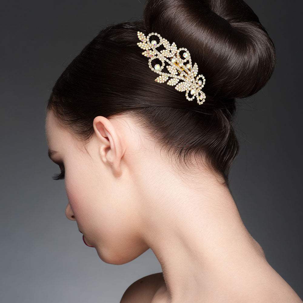 Rhinestone Embellished Floral Hair Comb - Madeline Love - Flyclothing LLC
