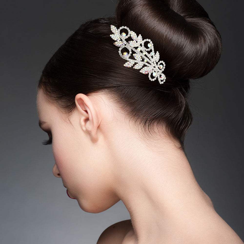 Rhinestone Embellished Floral Hair Comb - Madeline Love - Flyclothing LLC