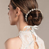 Floral Teardrop Stone Cluster Vine Wrap Headpiece - Madeline Love - Flyclothing LLC