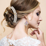 Floral Pearl Stone Embellished Hair Comb - Madeline Love - Flyclothing LLC